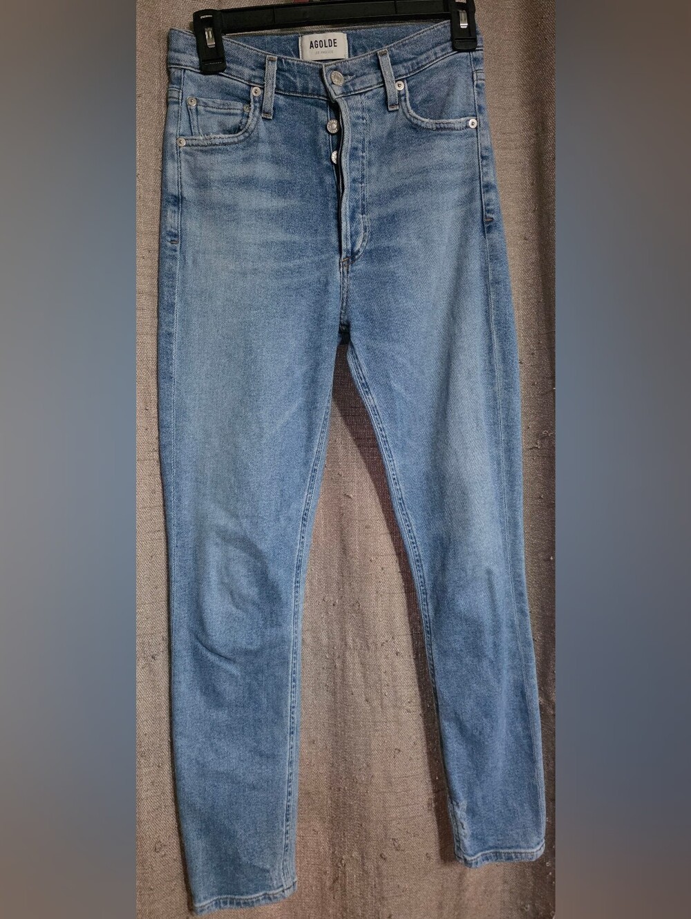 Agolde Sz 24 Light Blue Skinny Jeans - Sleek High-Rise Silhouette